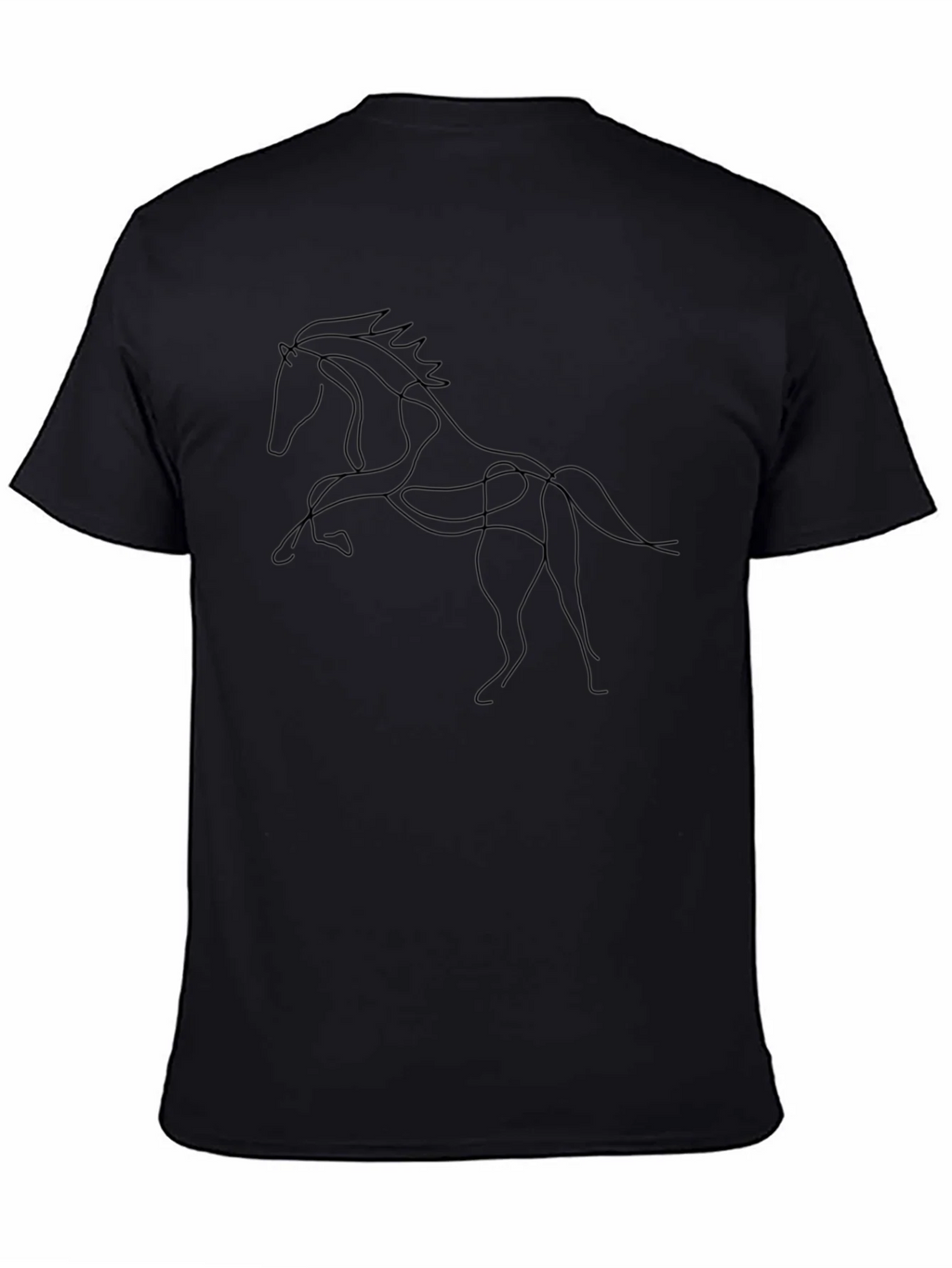 Black Horse Line Art Graphic Tee - Stylish Minimalist Design product image 4