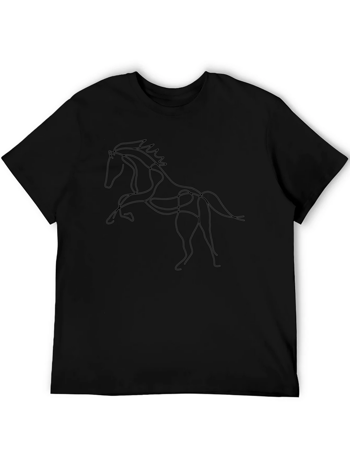 Black Horse Line Art Graphic Tee - Stylish Minimalist Design product image 5