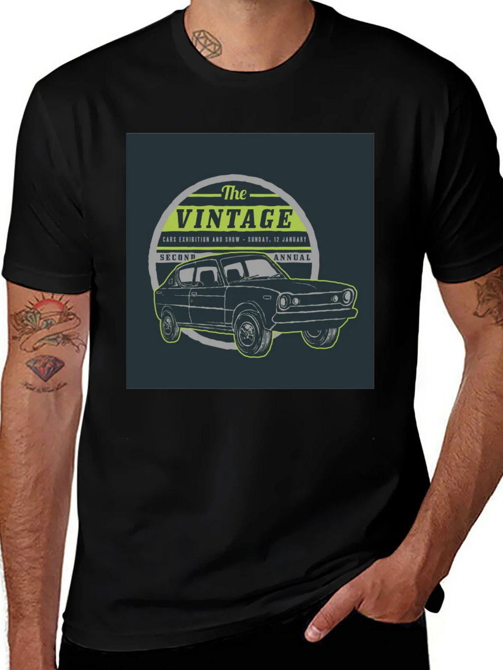 Vintage Car Show T-Shirt - Black product image 1