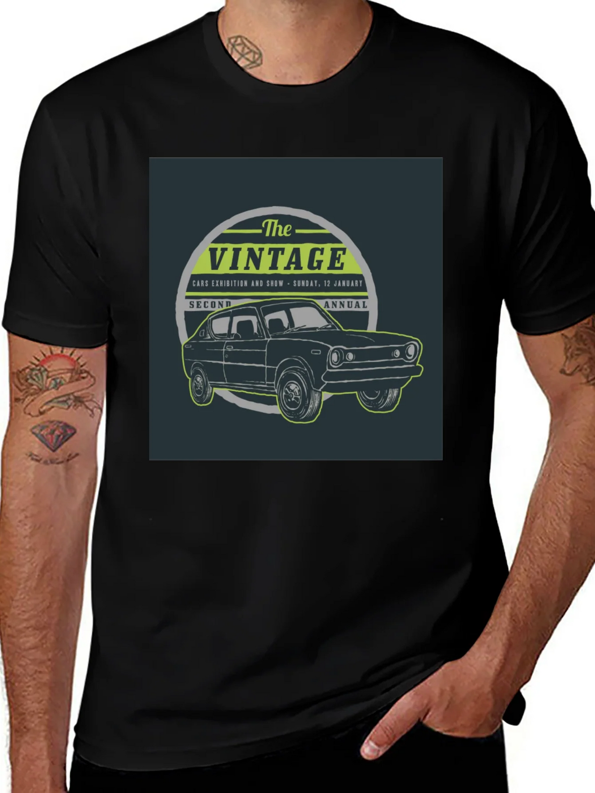 Vintage Car Show T-Shirt - Black product image 1