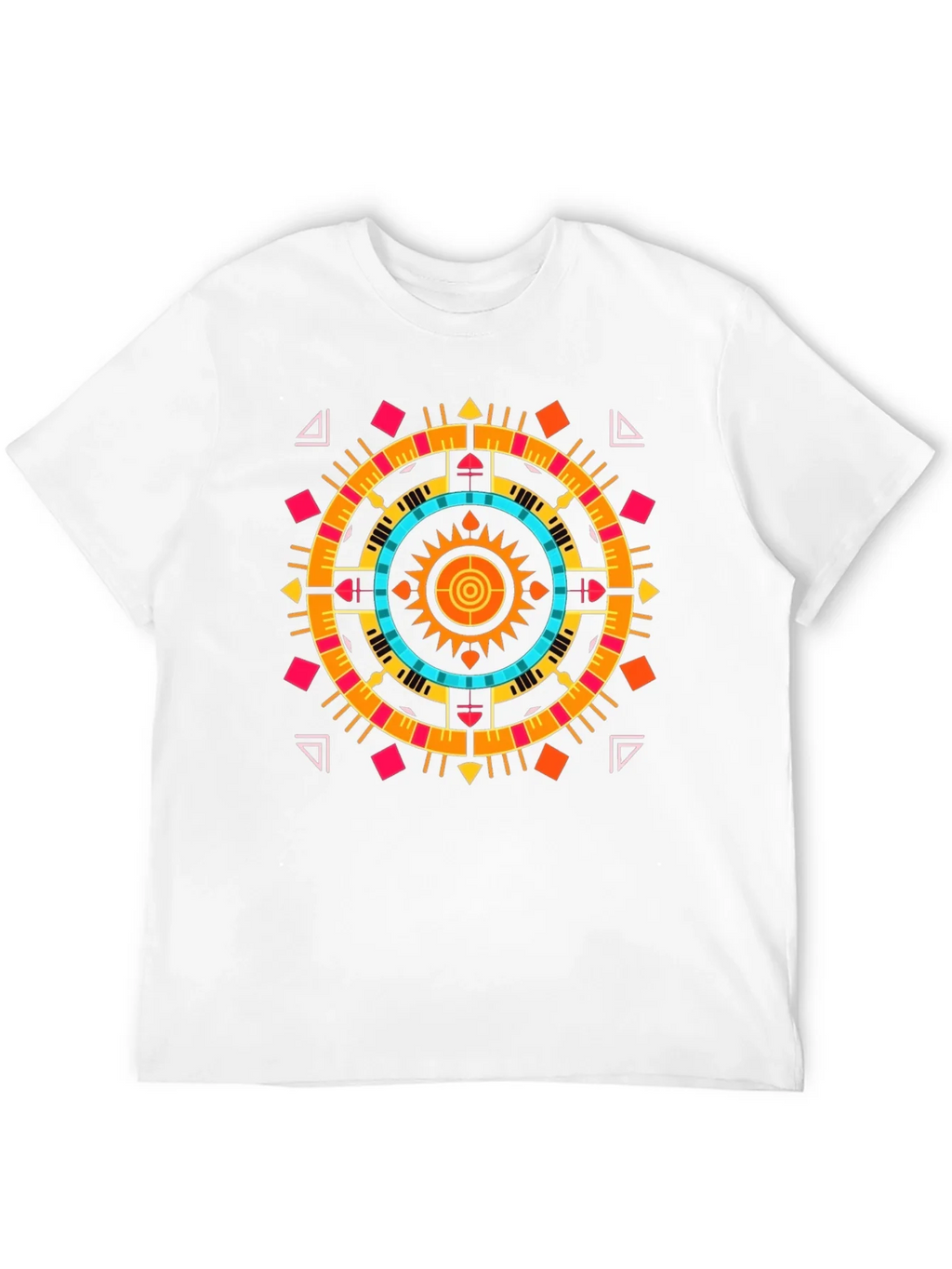 Geometric Aztec Print Tee - Stylish Black Cotton T-Shirt product image 11