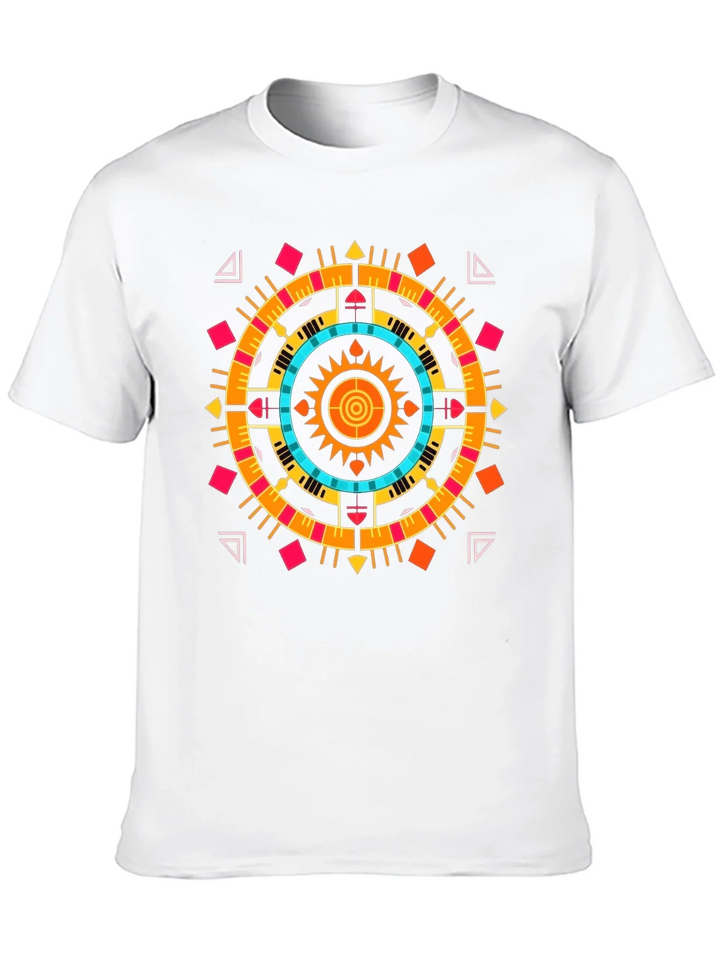 Geometric Aztec Print Tee - Stylish Black Cotton T-Shirt product image 9