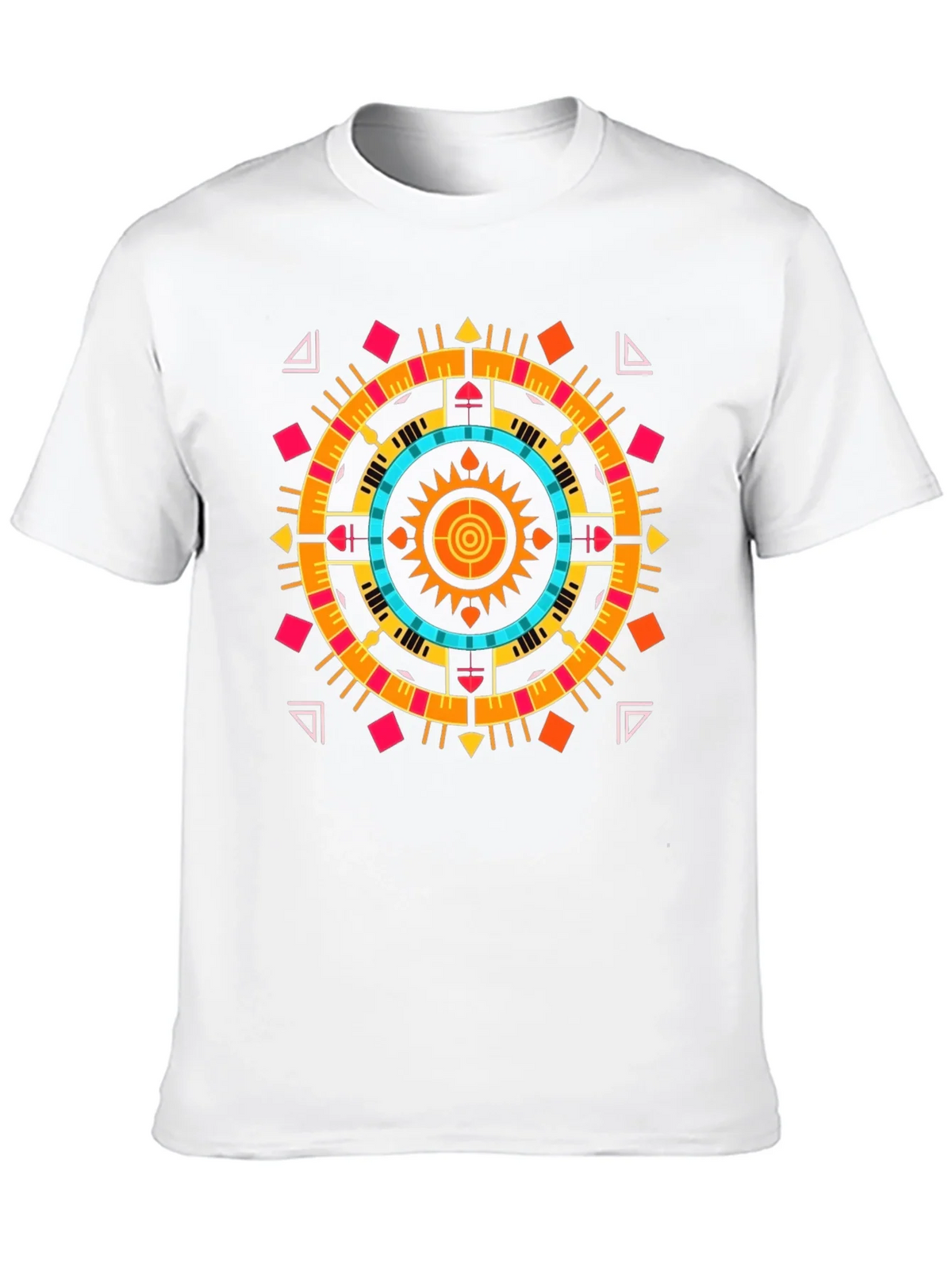Geometric Aztec Print Tee - Stylish Black Cotton T-Shirt product image 9
