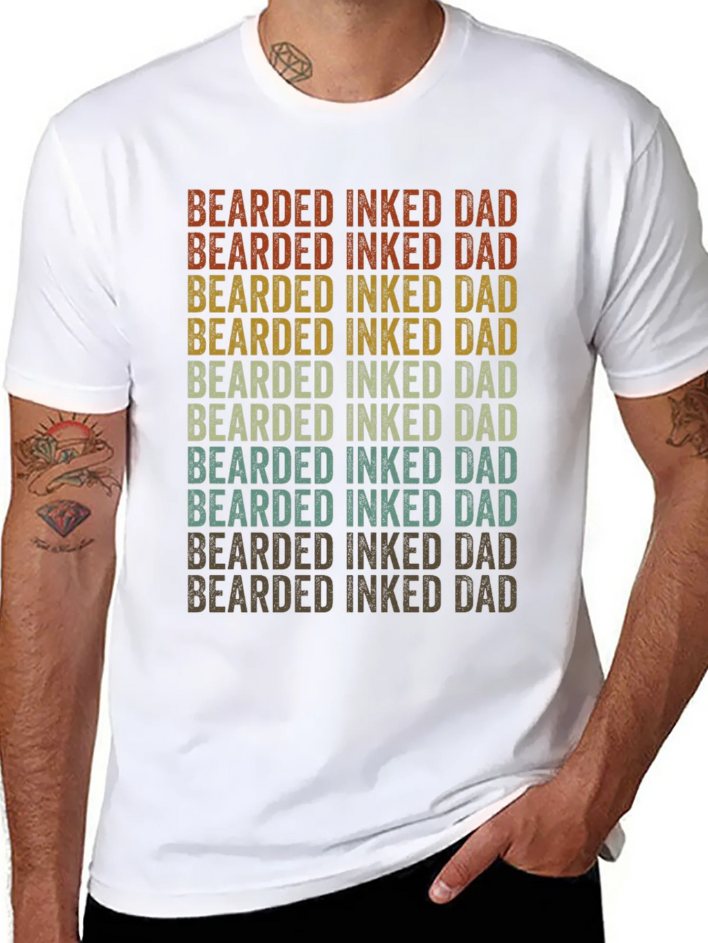 Bearded Inked Dad Graphic Tee product image 7