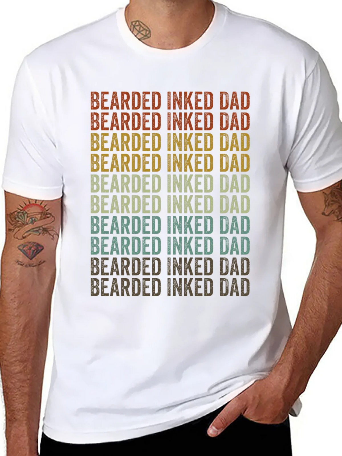Bearded Inked Dad Graphic Tee product image 7