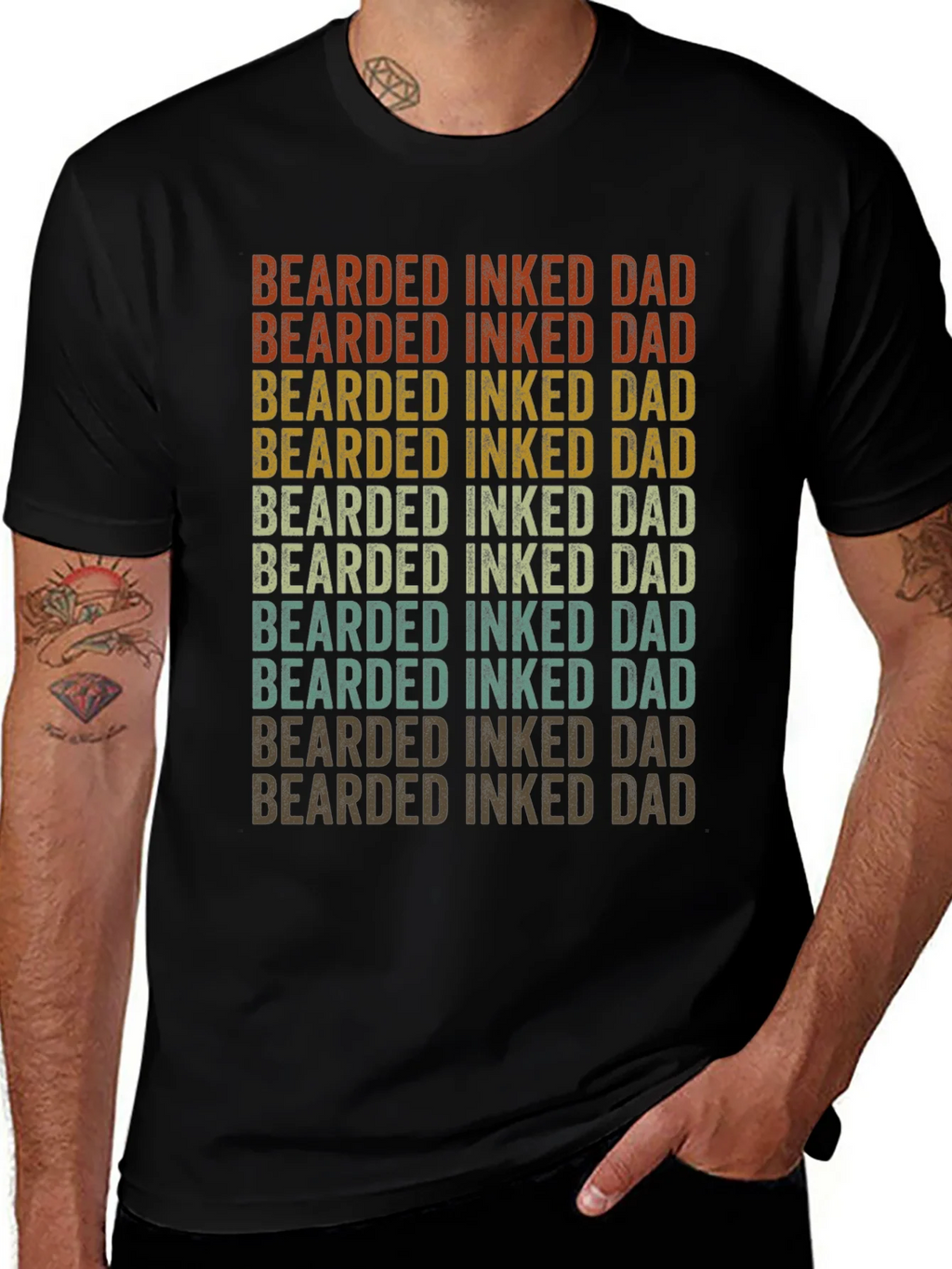 Bearded Inked Dad Graphic Tee product image 1