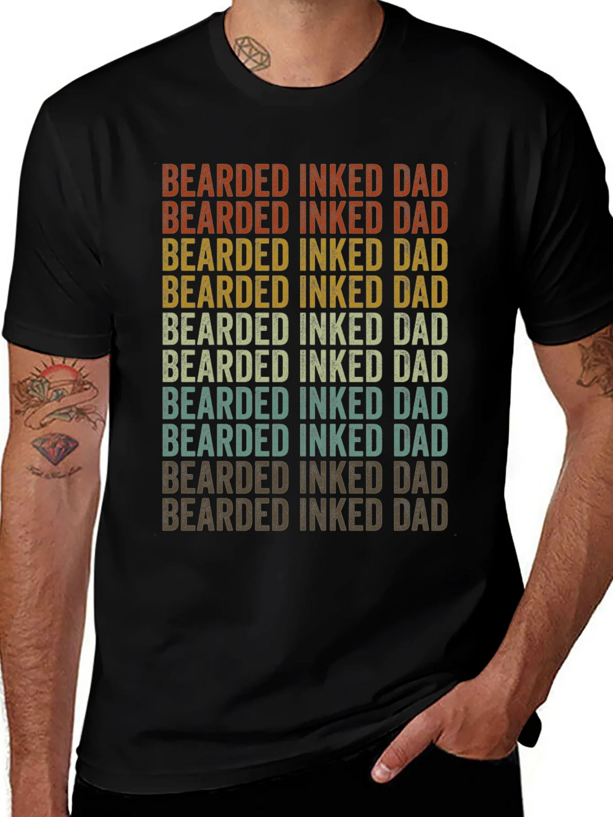 Bearded Inked Dad Graphic Tee product image 1