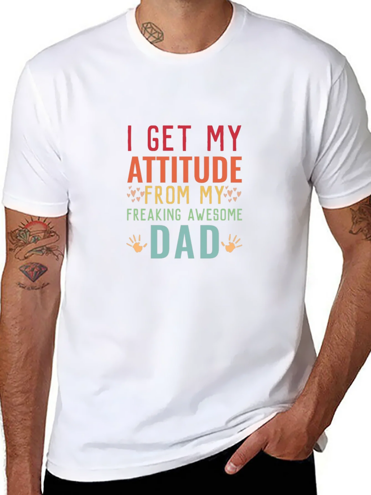 Awesome Dad Tee - I Get My Attitude From My product image 7