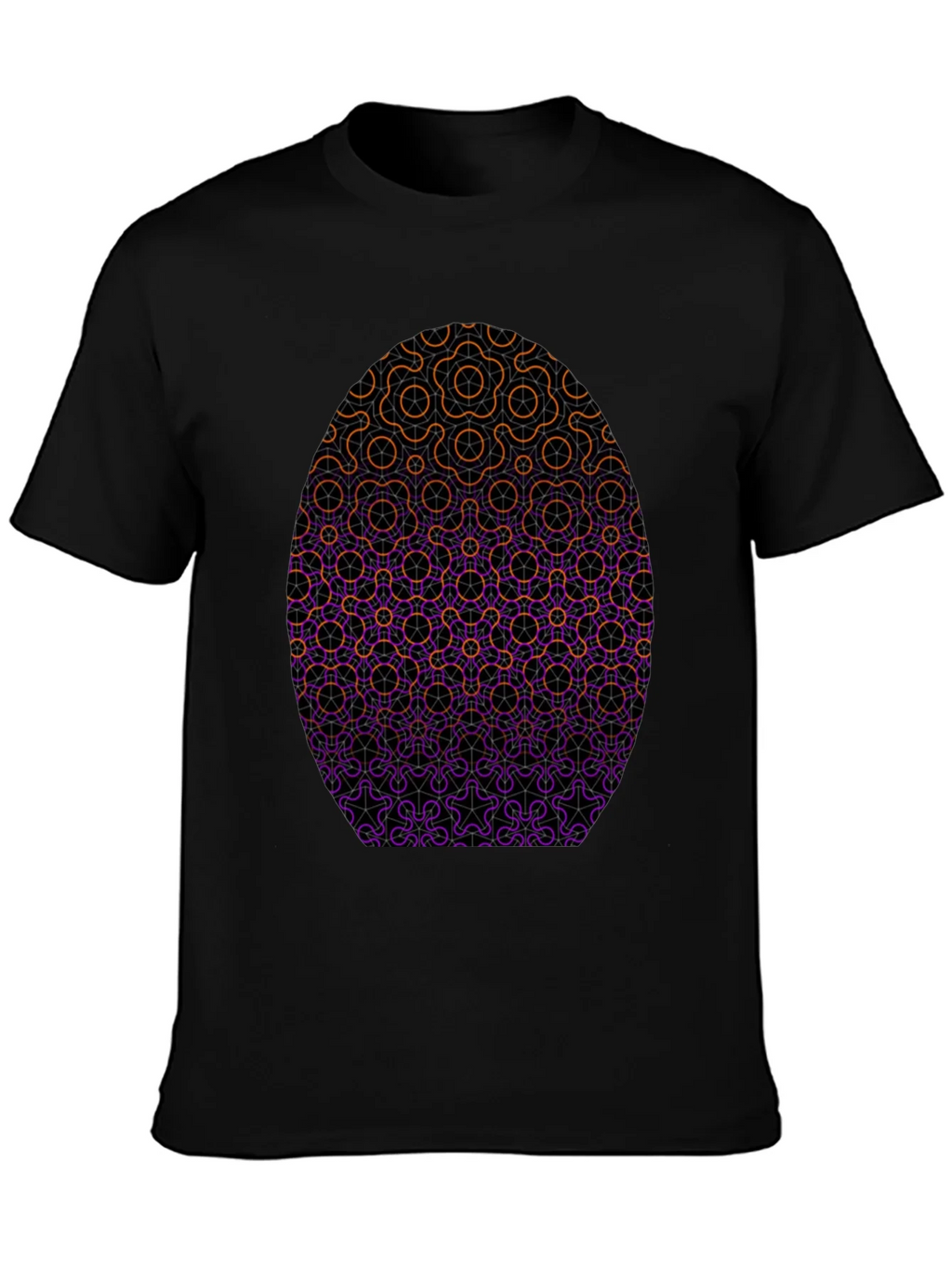 Geometric Egg Design Black T-Shirt product image 3