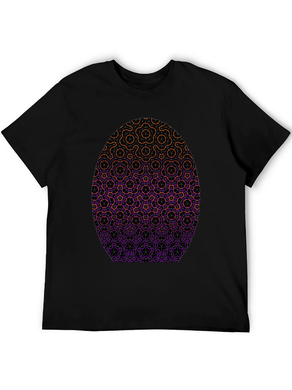 Geometric Egg Design Black T-Shirt product image 5