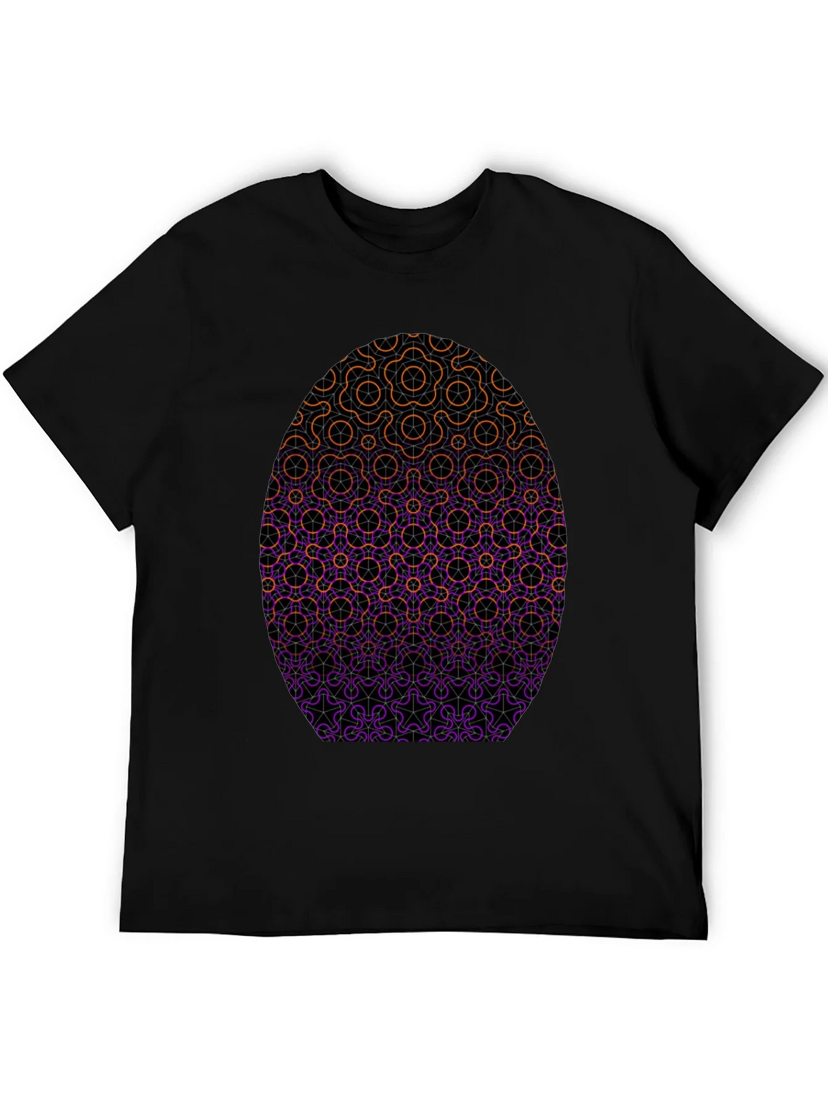 Geometric Egg Design Black T-Shirt product image 5
