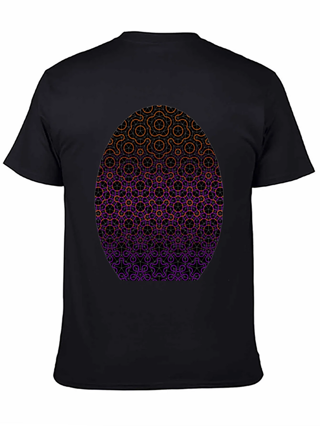 Geometric Egg Design Black T-Shirt product image 4