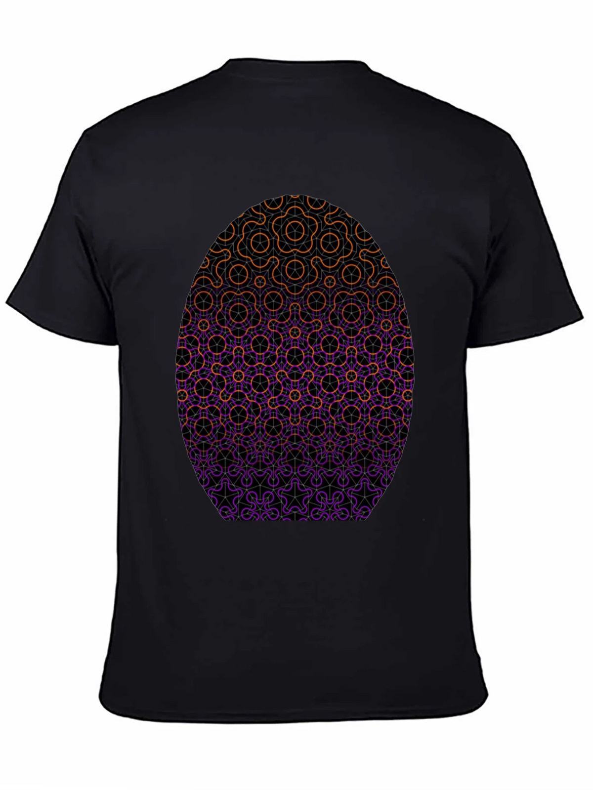 Geometric Egg Design Black T-Shirt product image 4