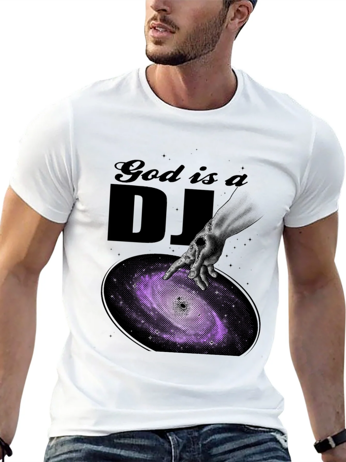 God is a DJ Graphic T-Shirt - Unique Galaxy Design product image 12
