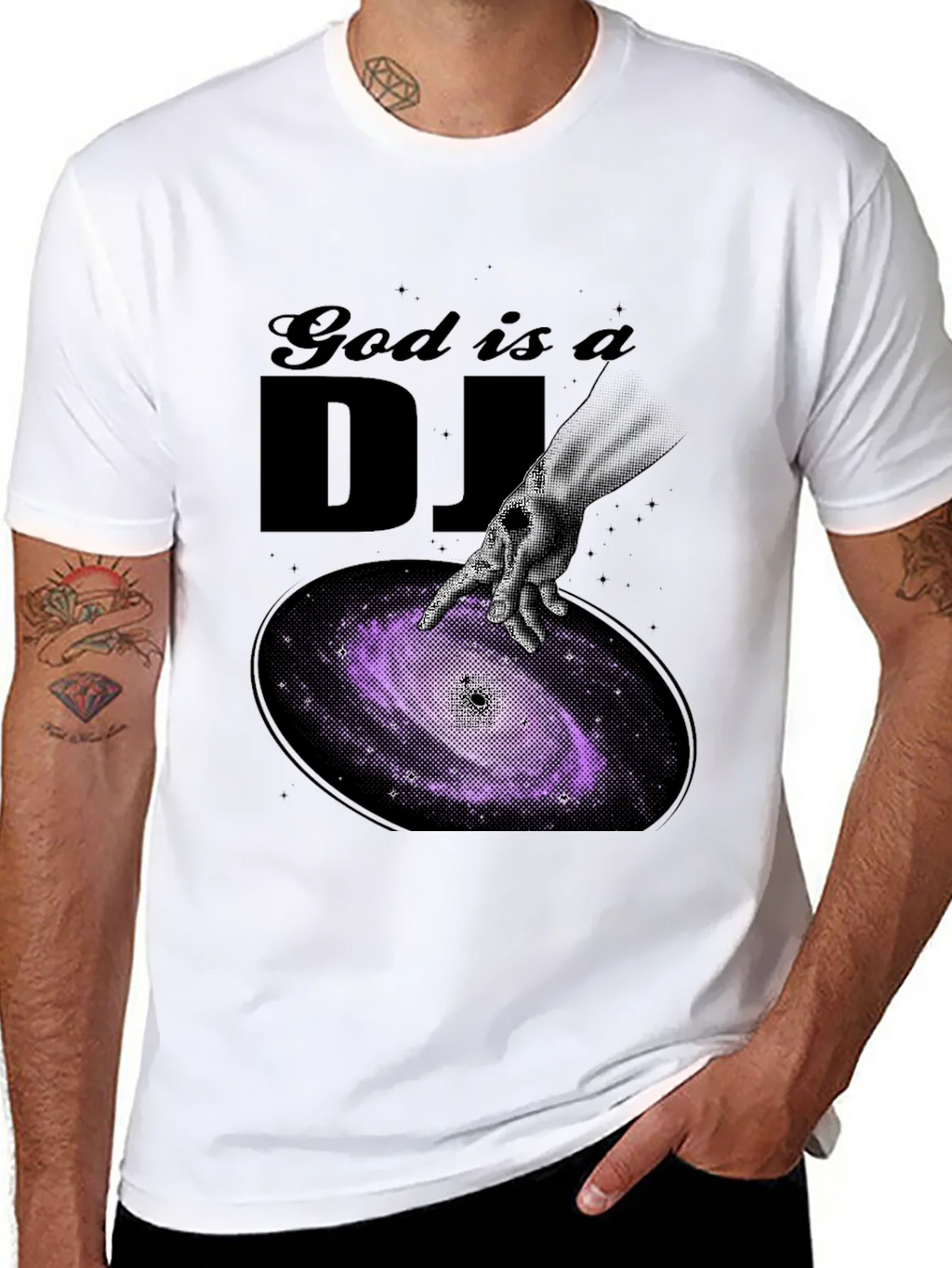 God is a DJ Graphic T-Shirt - Unique Galaxy Design product image 7