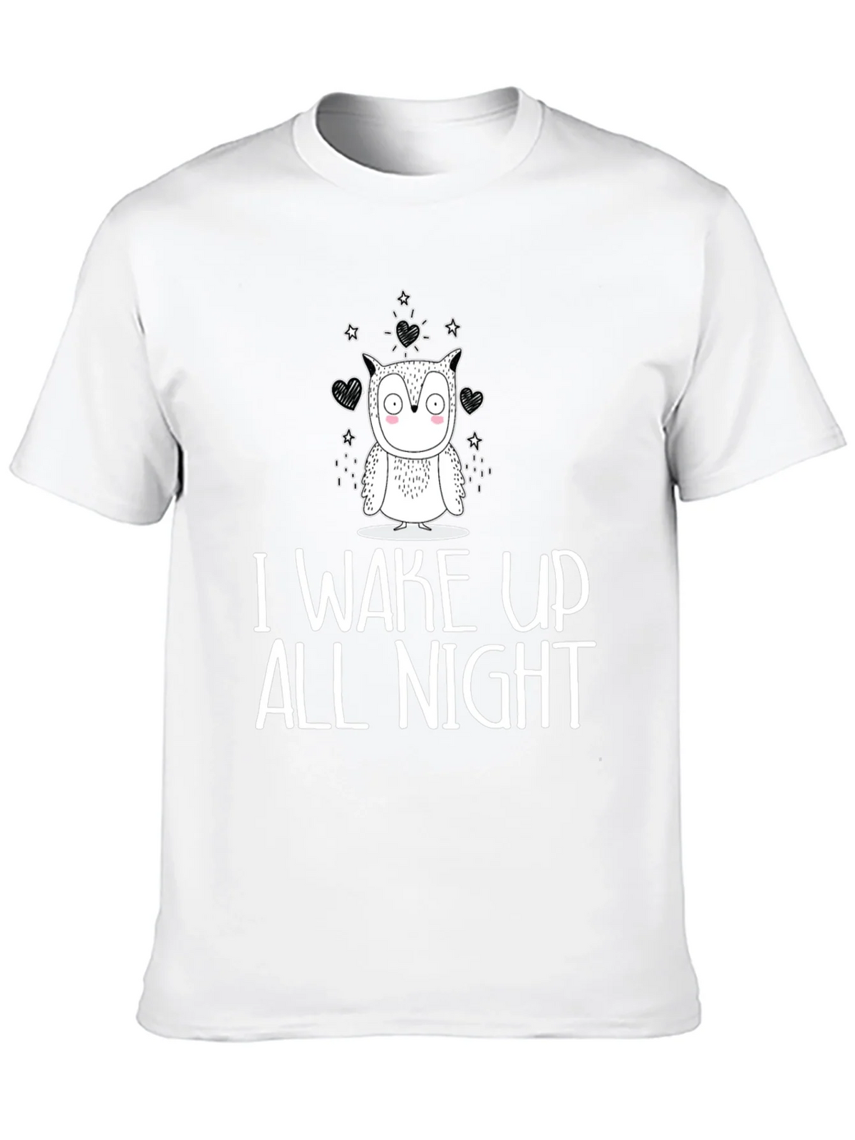 Owl I Wake Up All Night Graphic Tee - Black Cotton T-Shirt product image 9
