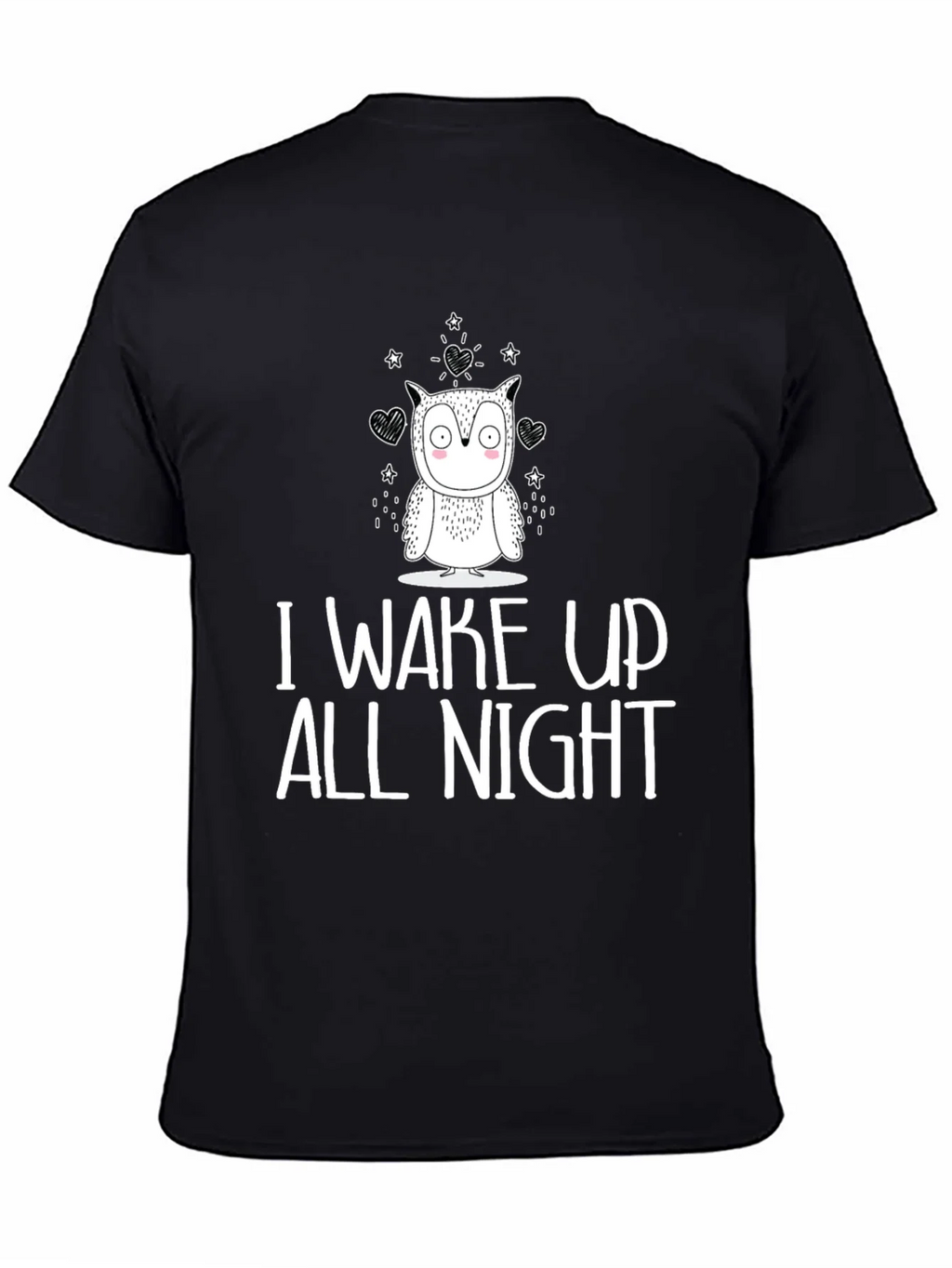 Owl I Wake Up All Night Graphic Tee - Black Cotton T-Shirt product image 4