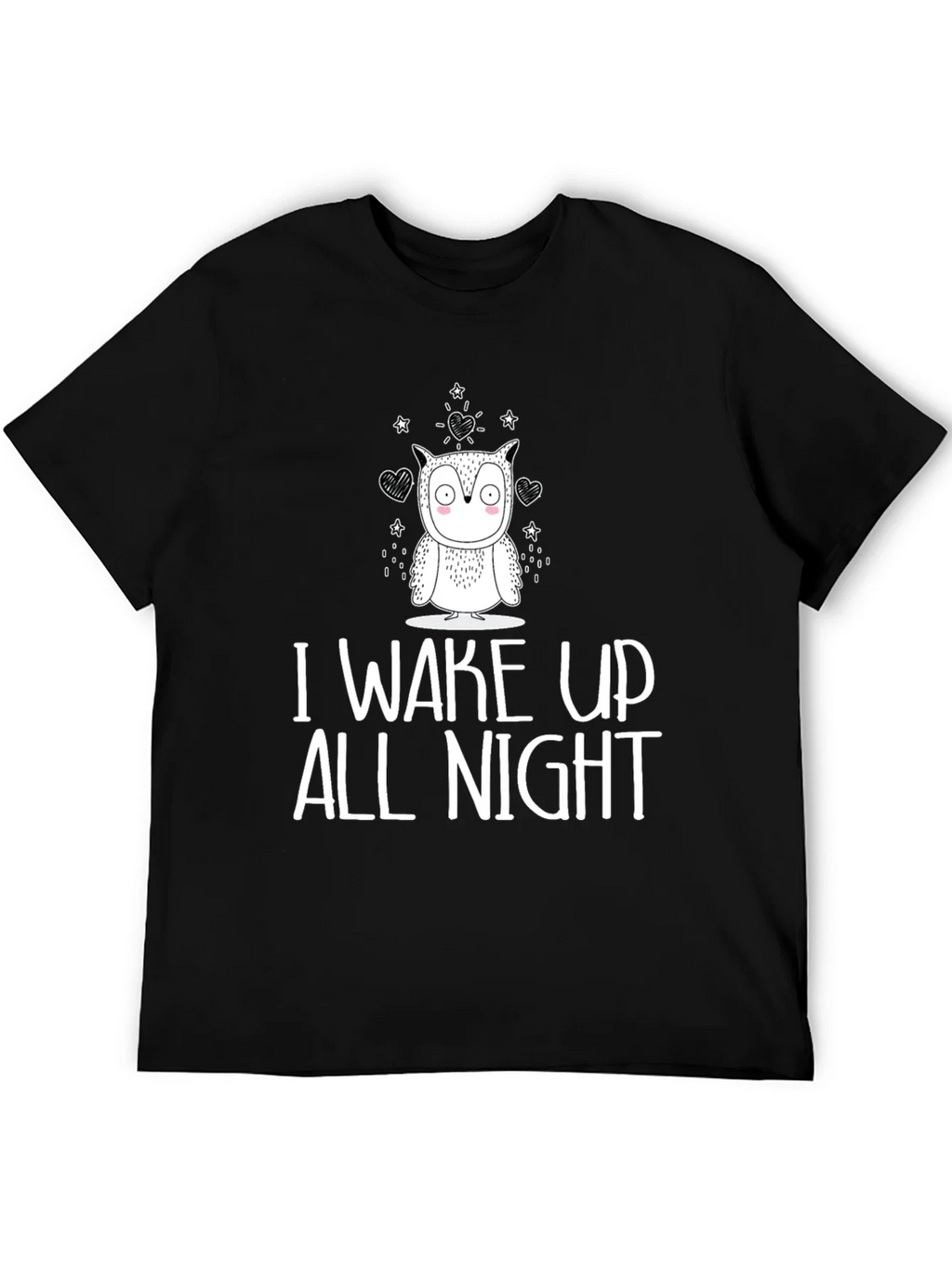 Owl I Wake Up All Night Graphic Tee - Black Cotton T-Shirt product image 5