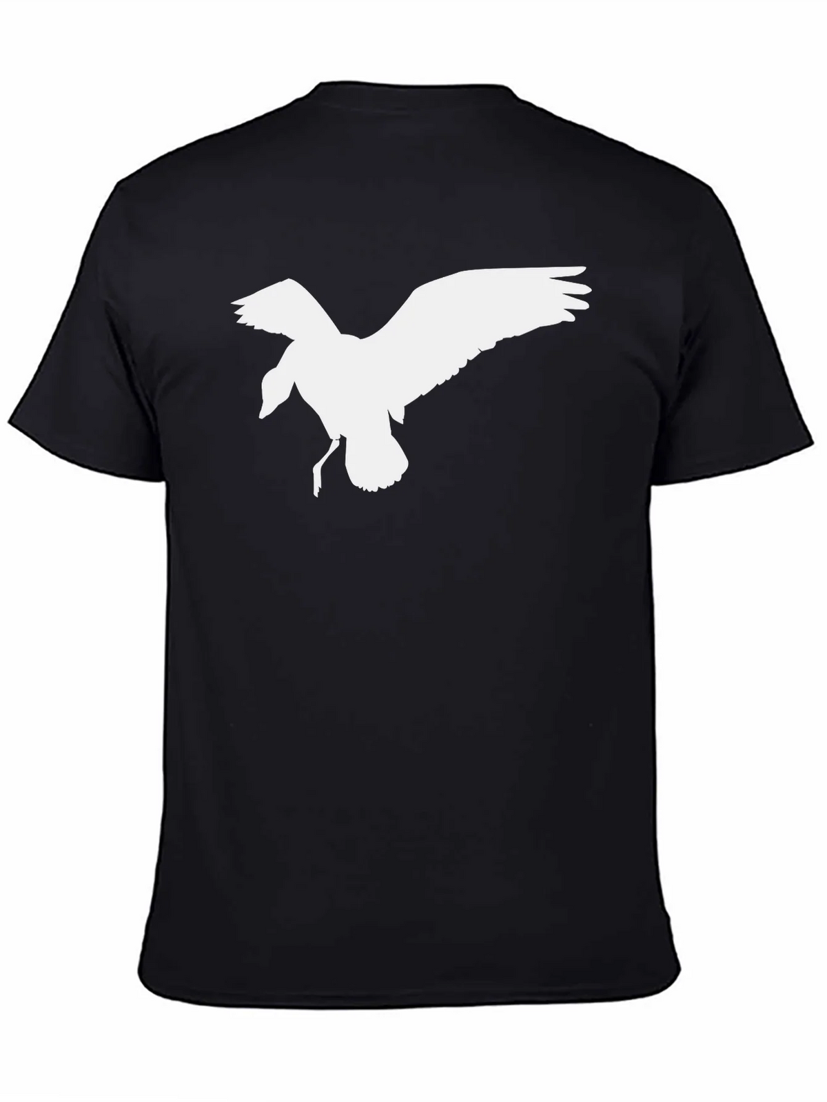 Black T-Shirt with White Bird Graphic product image 4