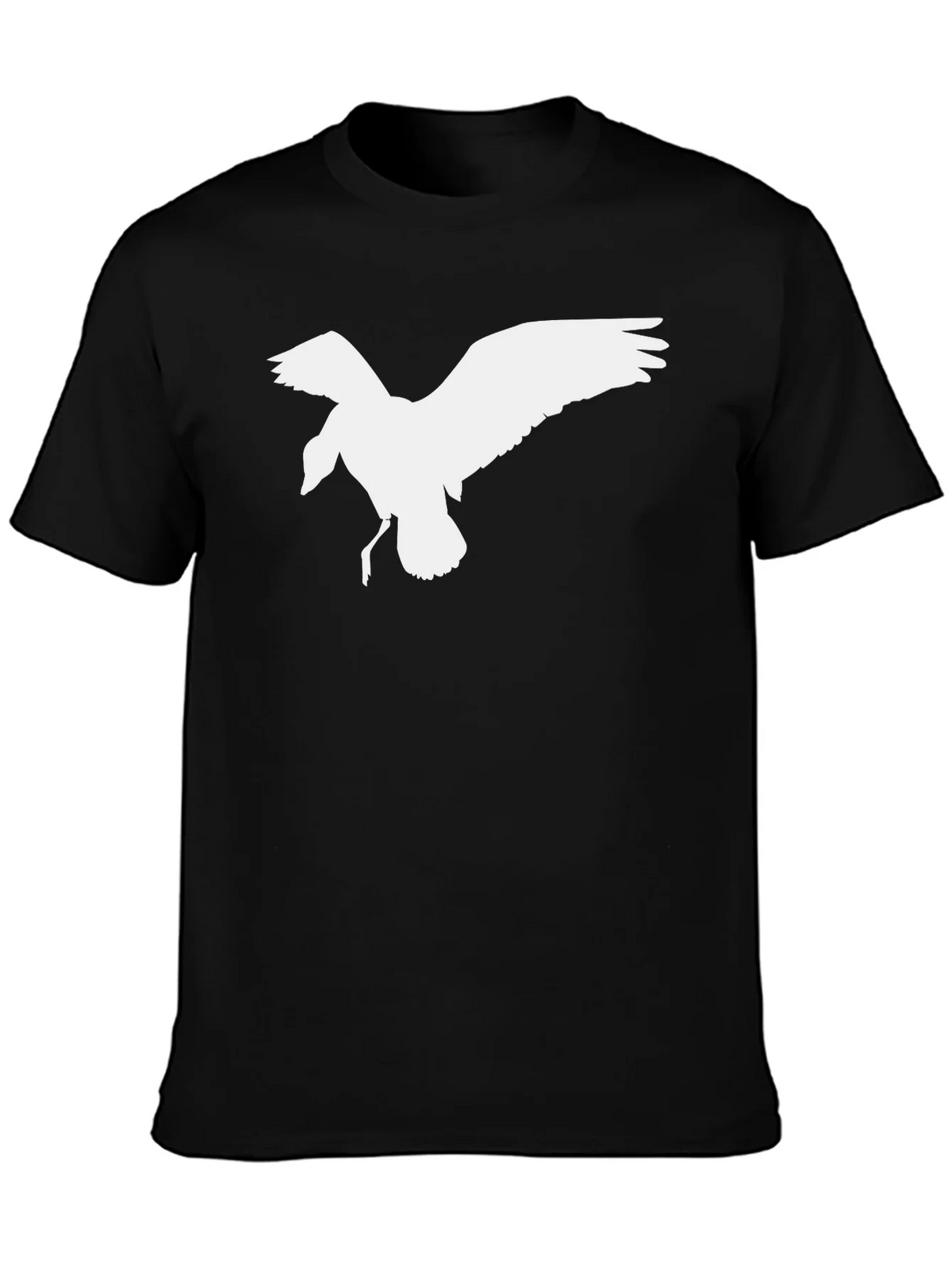 Black T-Shirt with White Bird Graphic product image 3