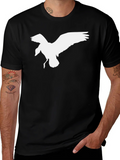 Black T-Shirt with White Bird Graphic product image 1