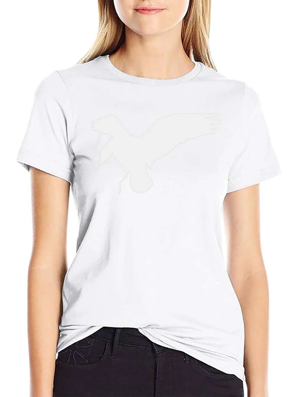 Black T-Shirt with White Bird Graphic product image 8