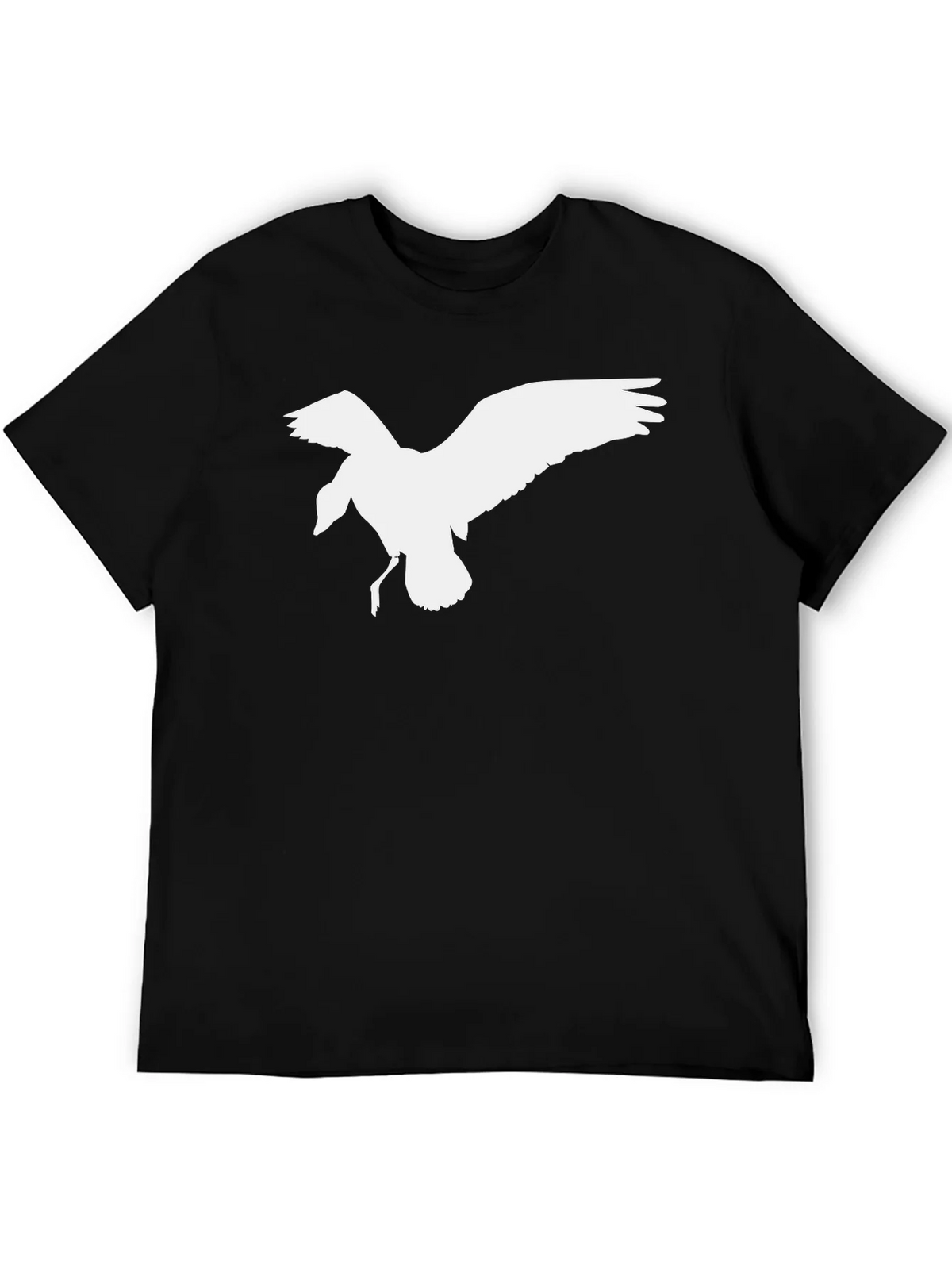 Black T-Shirt with White Bird Graphic product image 5