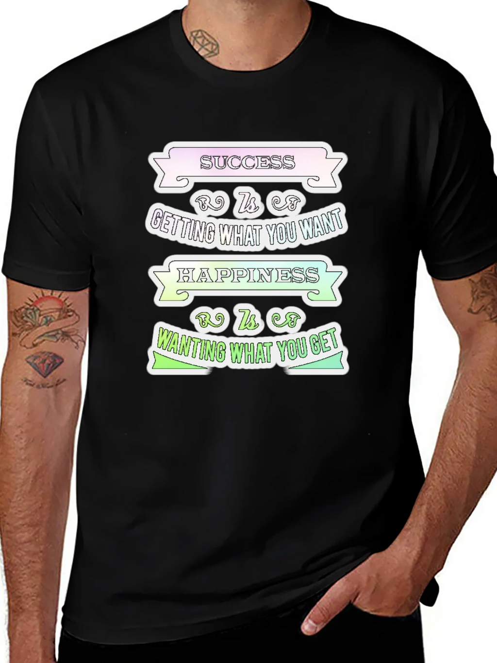 Success Happiness Mens T-Shirt - Inspirational Graphic Tee product image 1