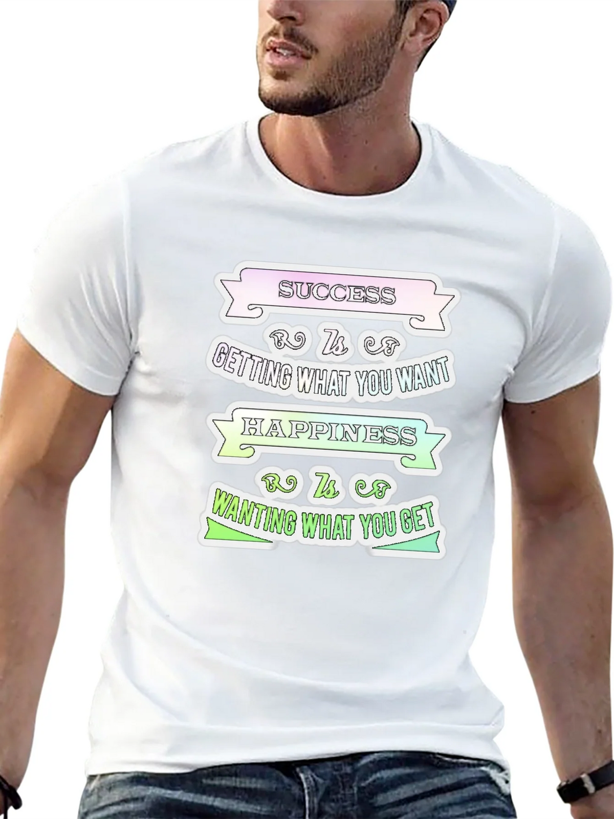 Success Happiness Mens T-Shirt - Inspirational Graphic Tee product image 12