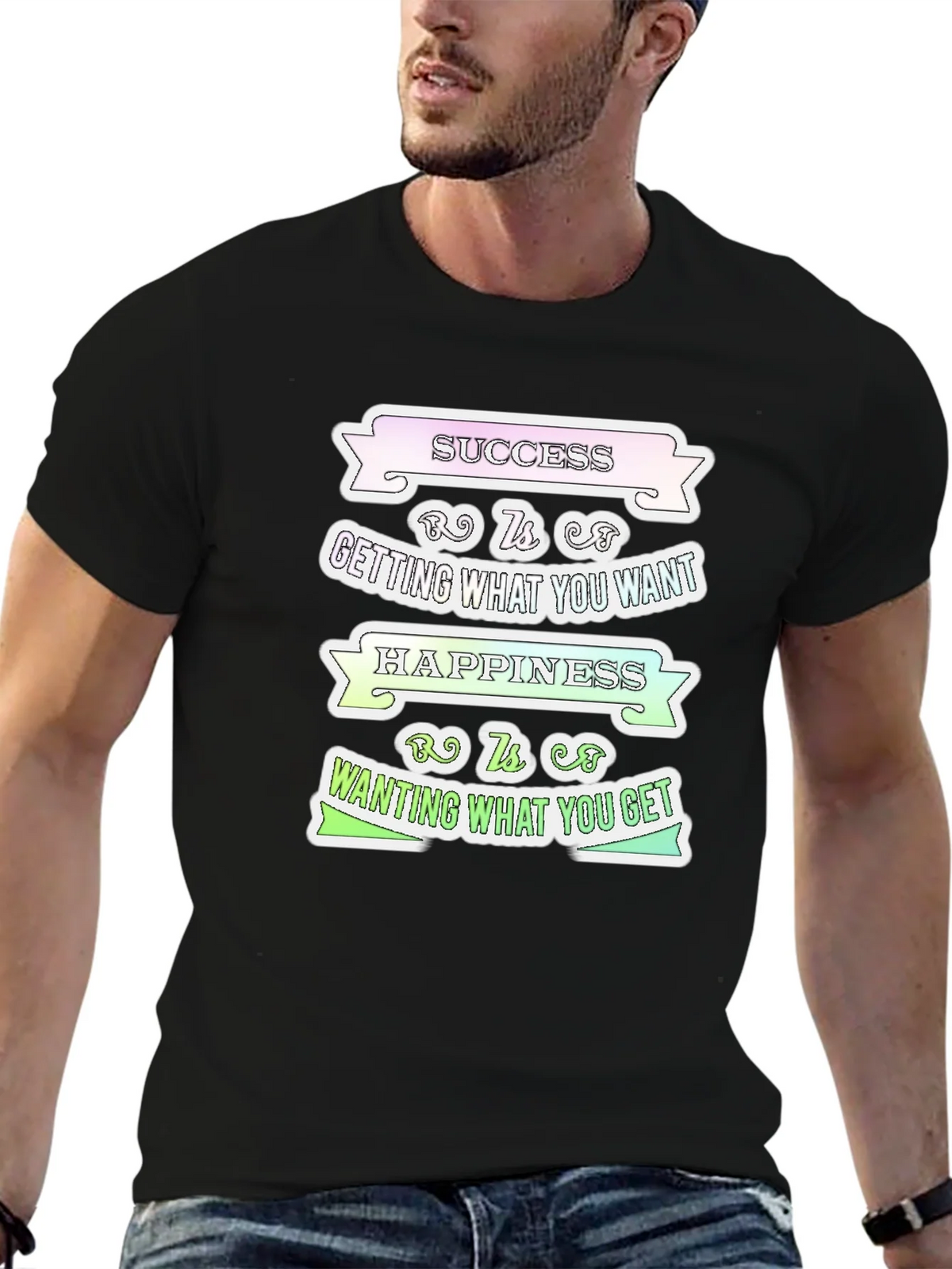 Success Happiness Mens T-Shirt - Inspirational Graphic Tee product image 6
