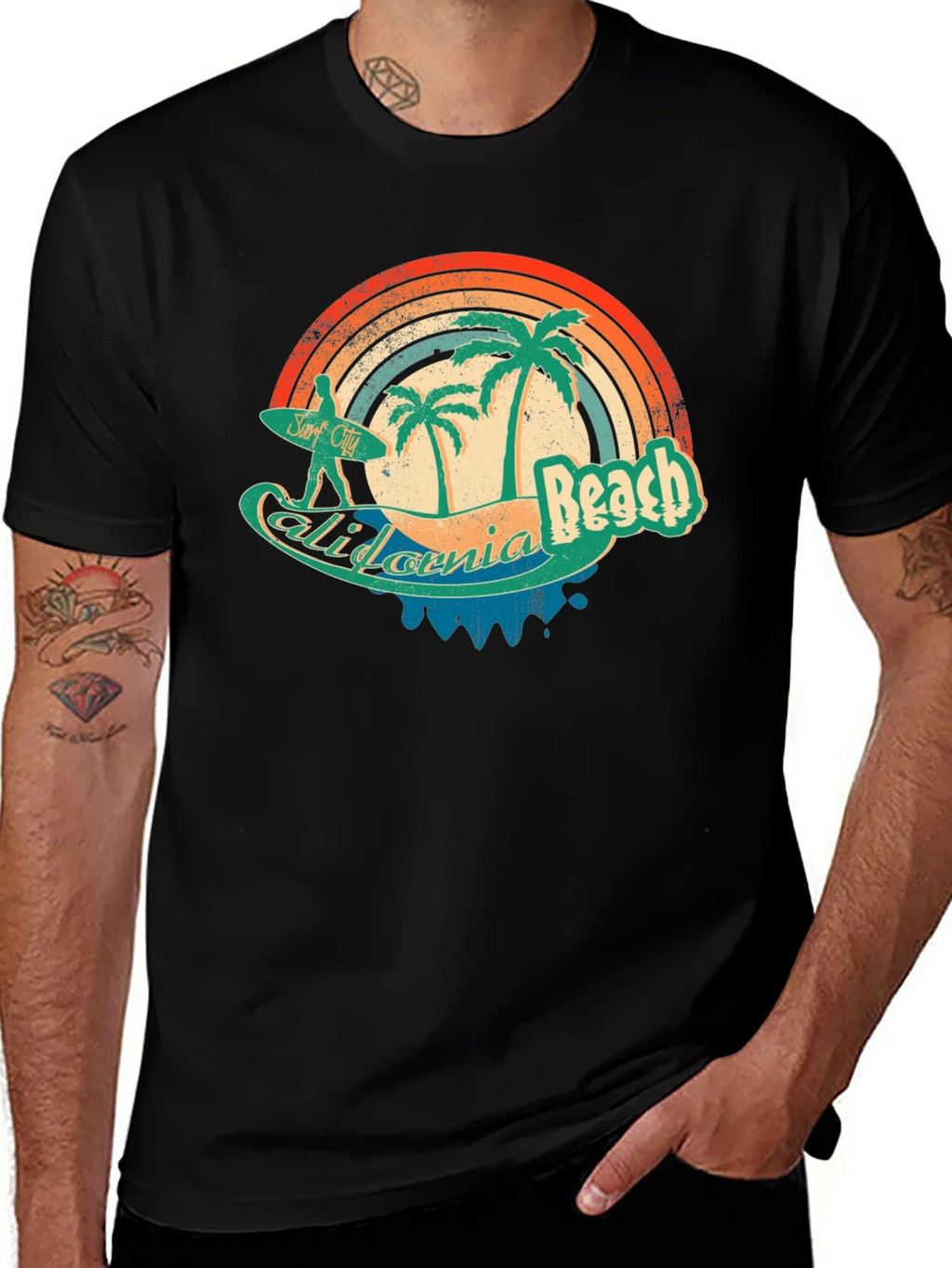 California Beach Retro Surf T-Shirt product image 1