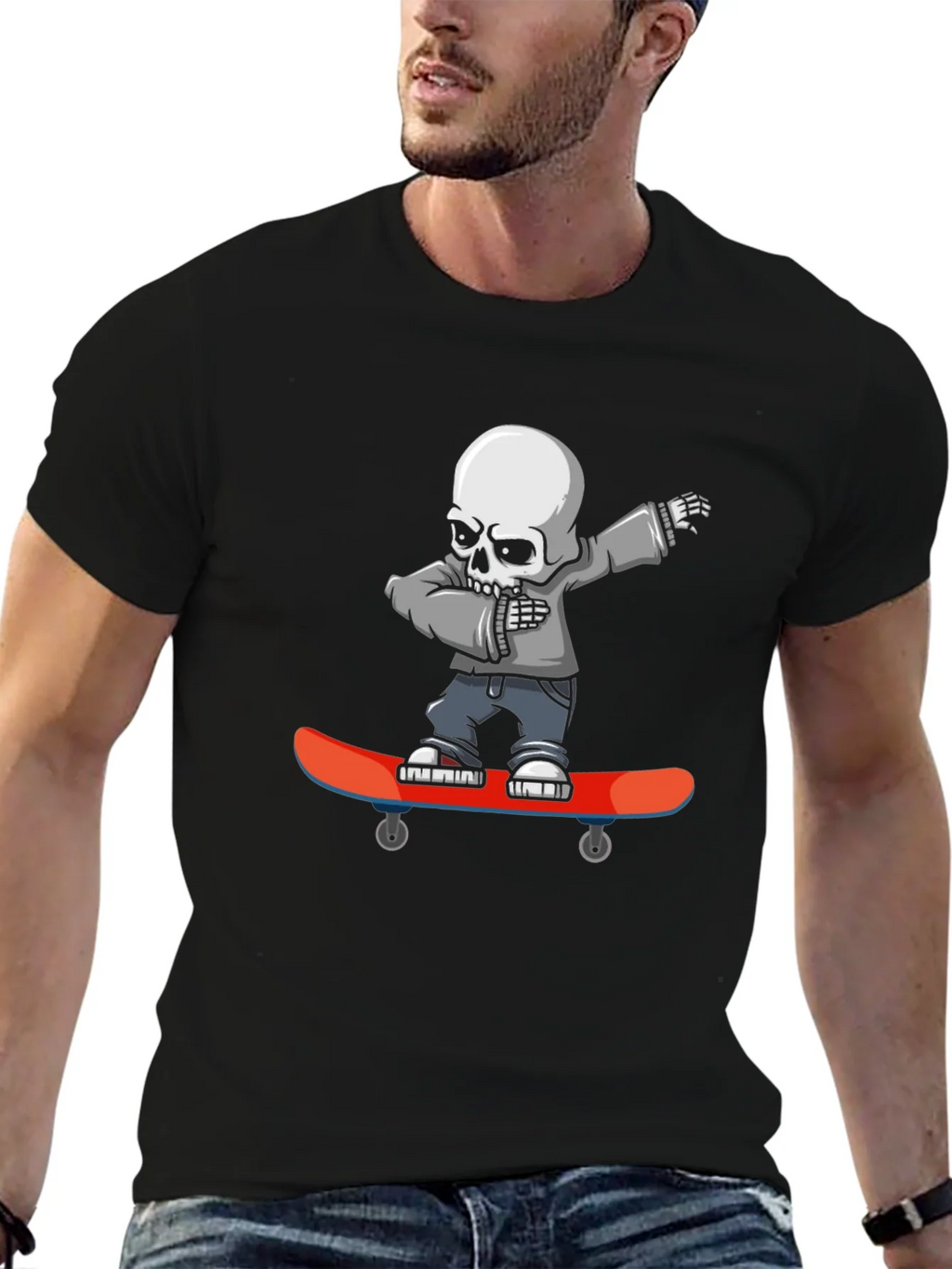 Skateboard Skeleton Graphic T-Shirt product image 6