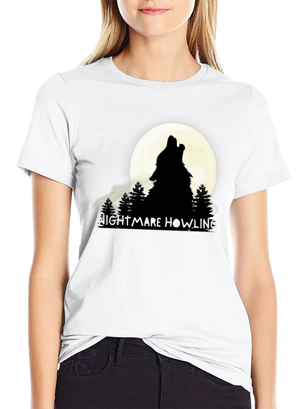 Nightmare Howling Wolf Graphic T-Shirt product image 8