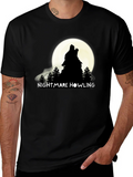 Nightmare Howling Wolf Graphic T-Shirt product image 1