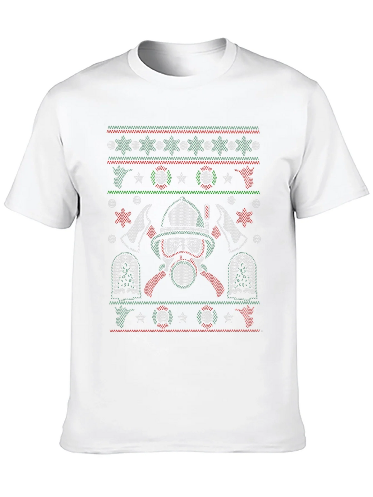 Firefighter Ugly Christmas Sweater T-Shirt product image 9