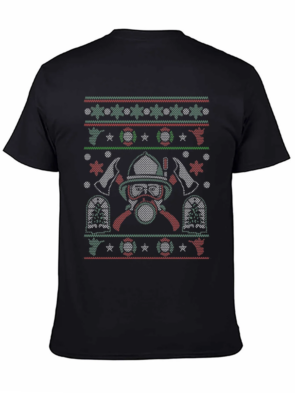 Firefighter Ugly Christmas Sweater T-Shirt product image 4