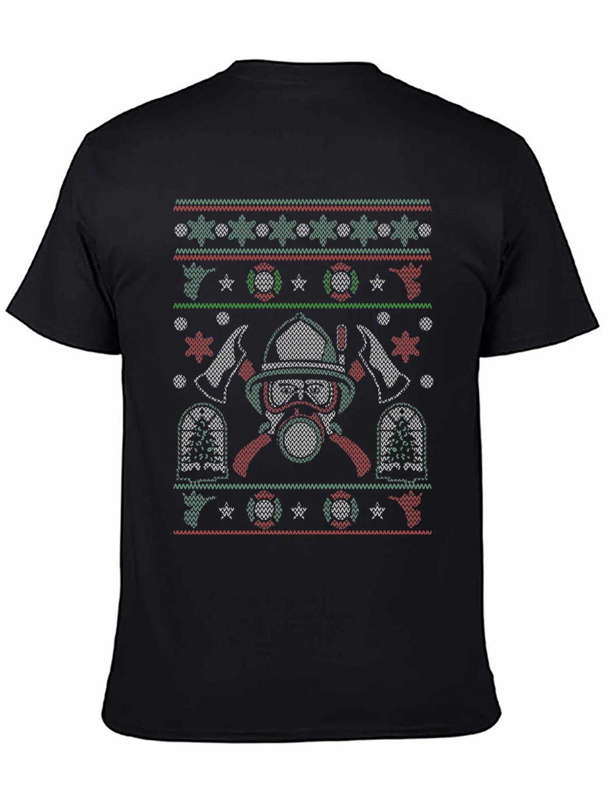 Firefighter Ugly Christmas Sweater T-Shirt product image 4