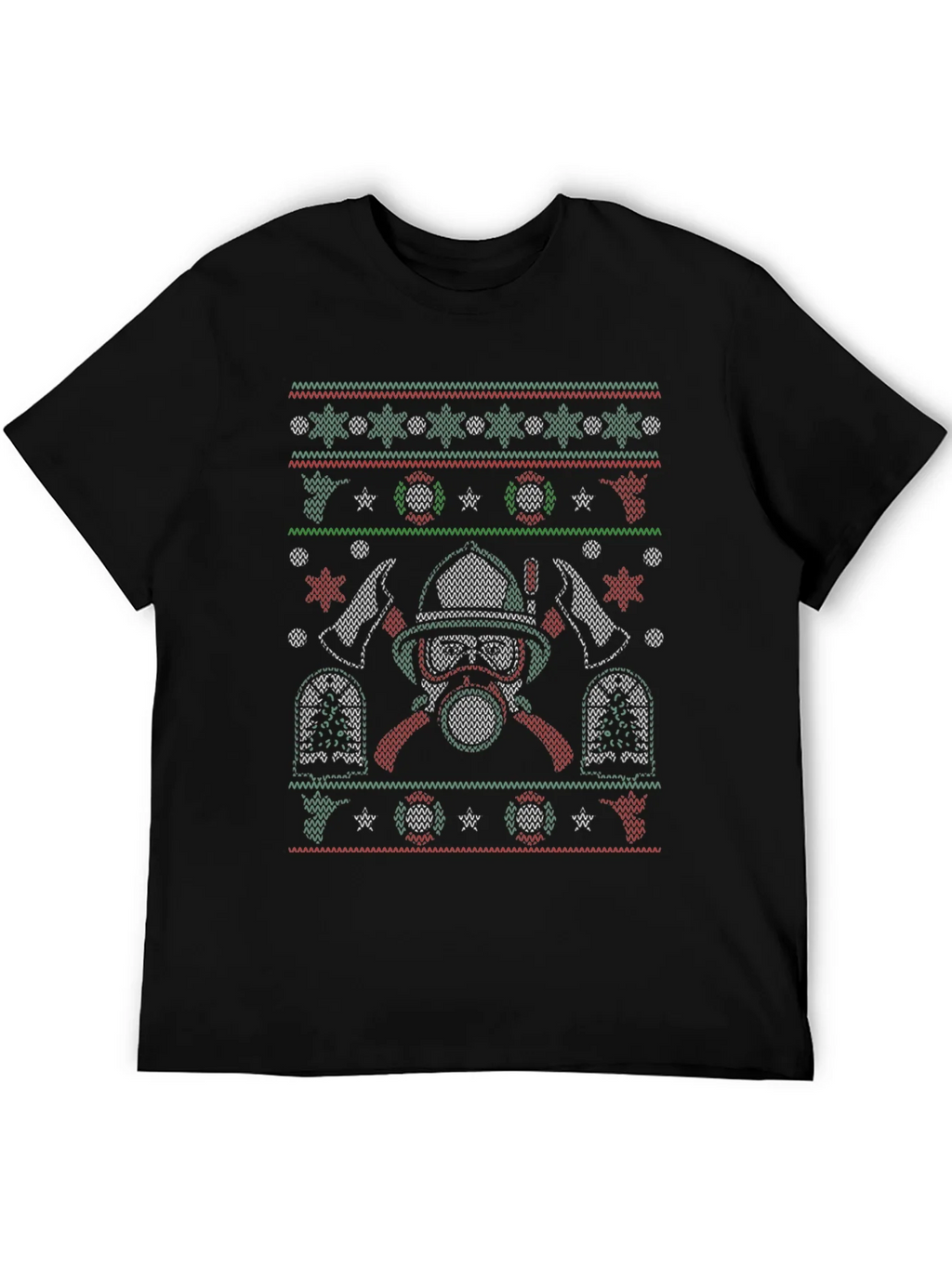 Firefighter Ugly Christmas Sweater T-Shirt product image 5