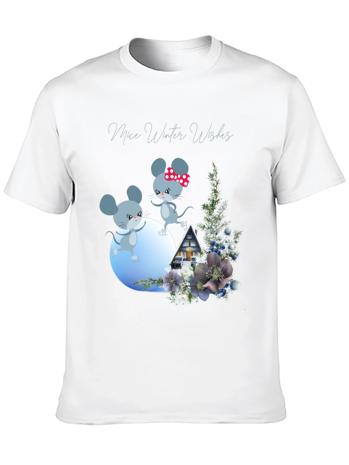 Mice Winter Wishes Black Graphic T-Shirt product image 9