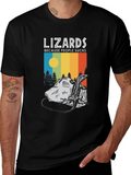 Lizards Because People Suck Black Graphic Tee product image 1