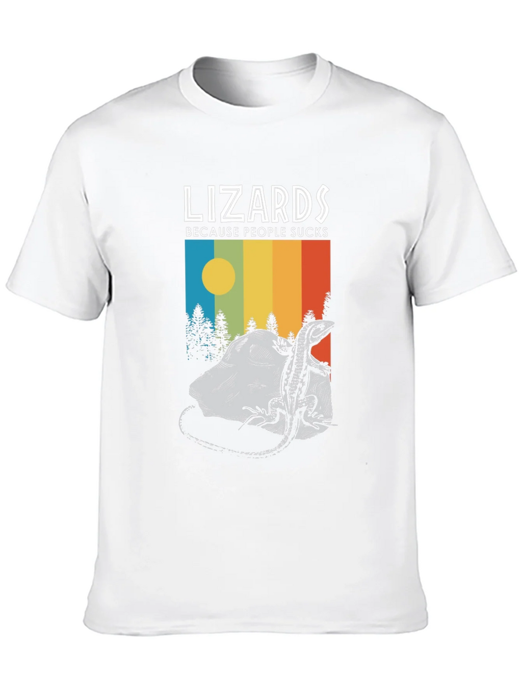 Lizards Because People Suck Black Graphic Tee product image 9
