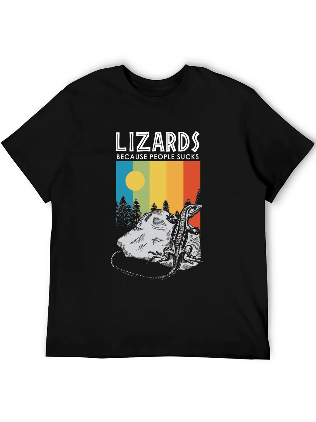 Lizards Because People Suck Black Graphic Tee product image 5