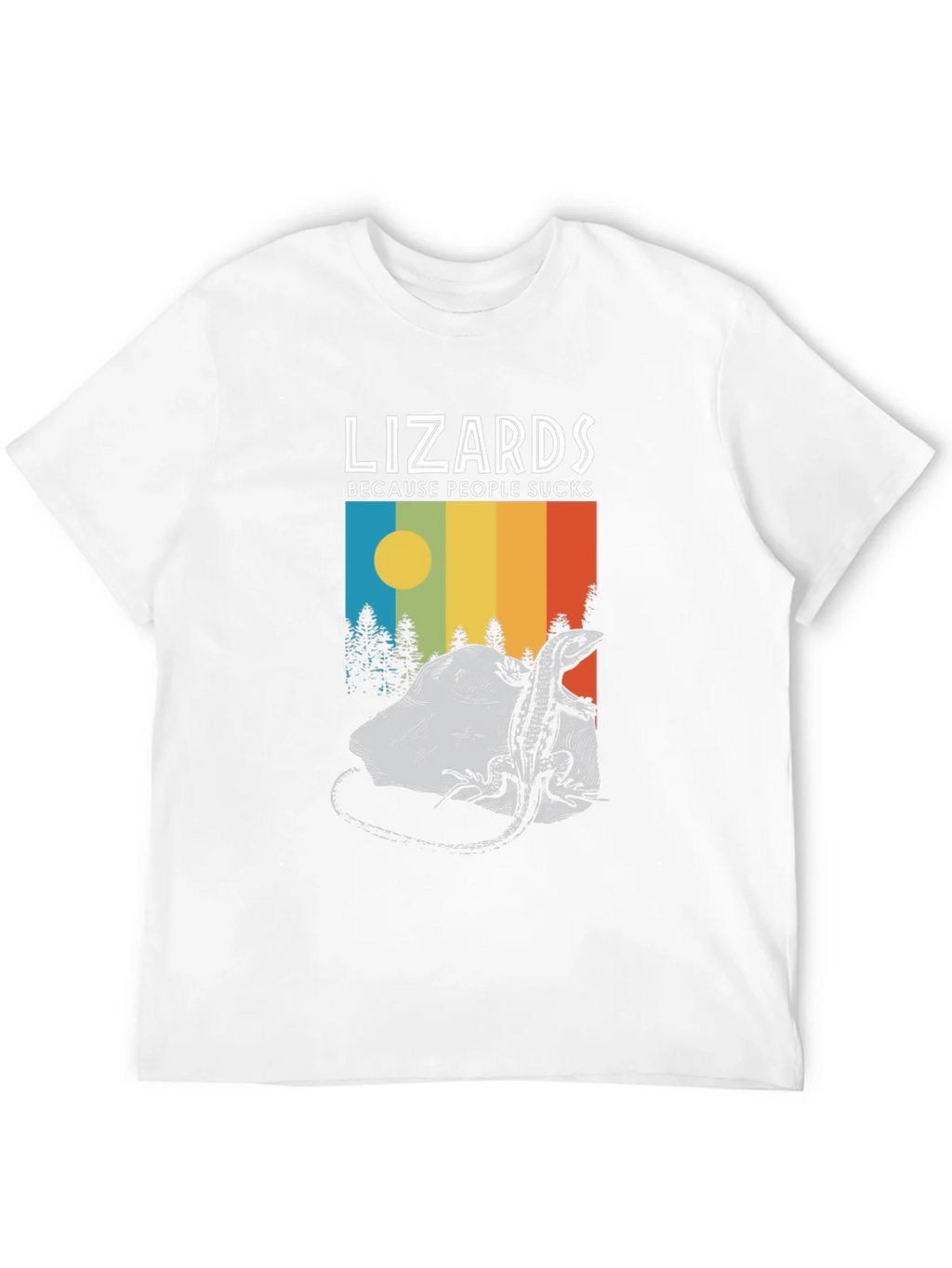 Lizards Because People Suck Black Graphic Tee product image 11