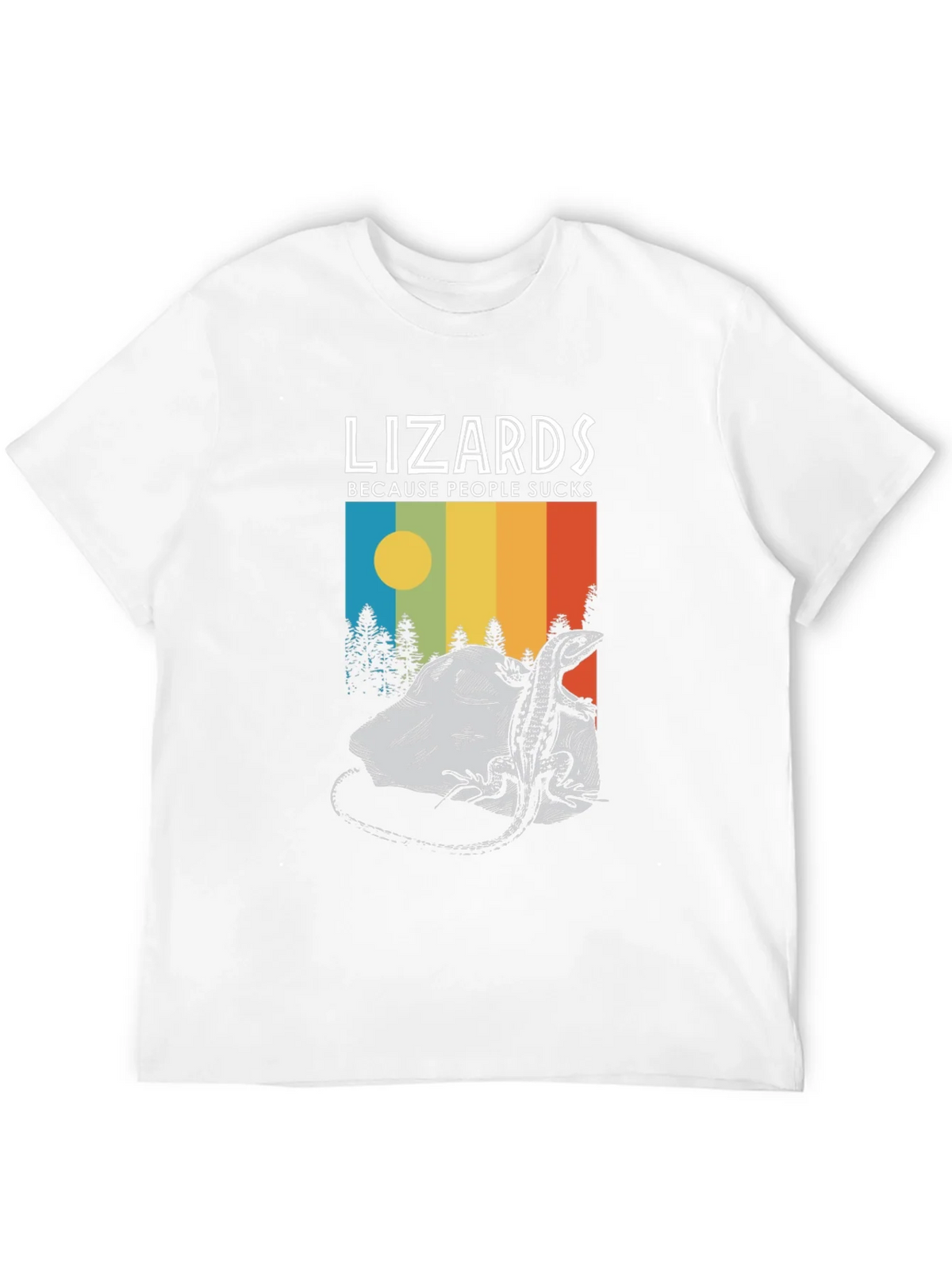 Lizards Because People Suck Black Graphic Tee product image 11