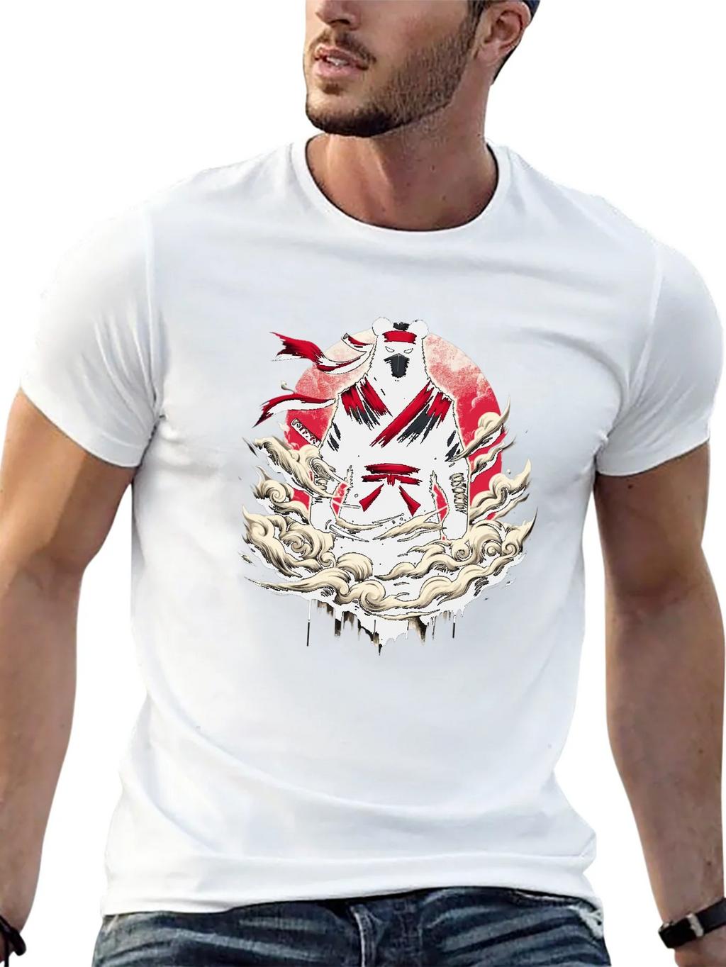 Martial Arts Bear Graphic T-Shirt - Black product image 12