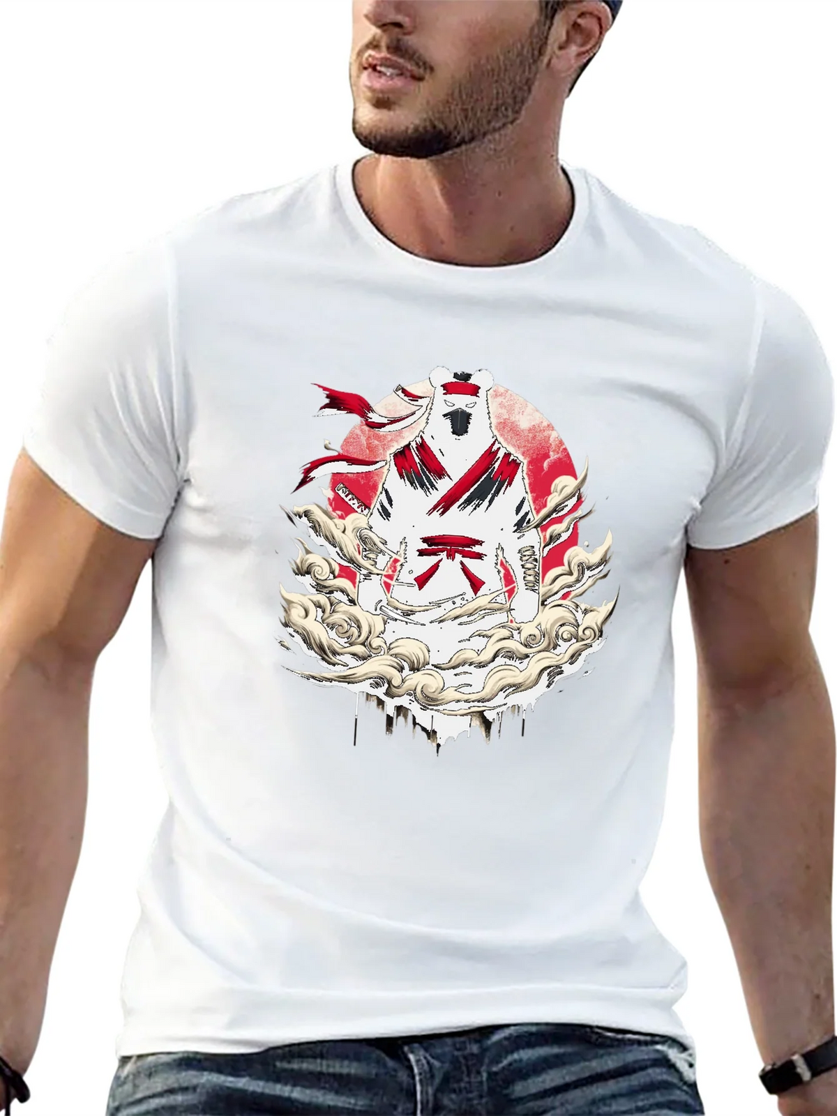 Martial Arts Bear Graphic T-Shirt - Black product image 12