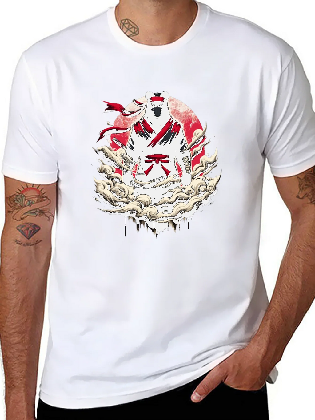 Martial Arts Bear Graphic T-Shirt - Black product image 7