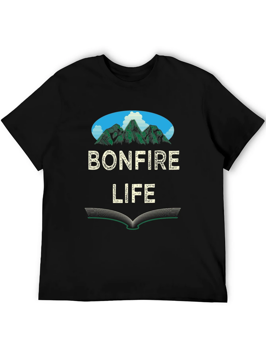 Bonfire Life Graphic T-Shirt - Mountain Scene Design product image 5