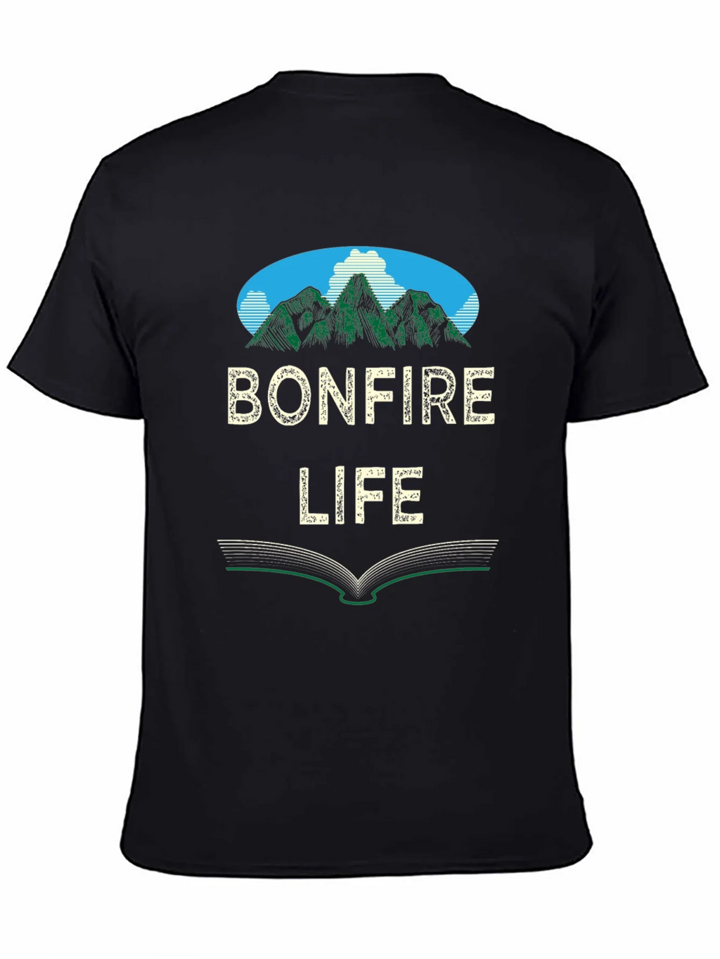 Bonfire Life Graphic T-Shirt - Mountain Scene Design product image 4