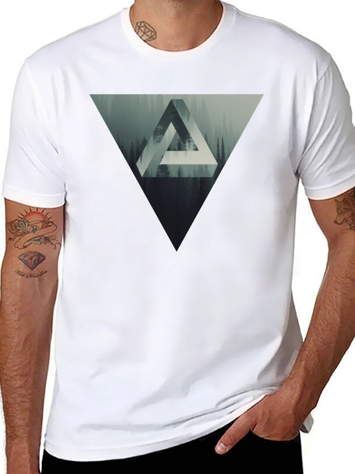 Geometric Forest Graphic T-Shirt product image 7